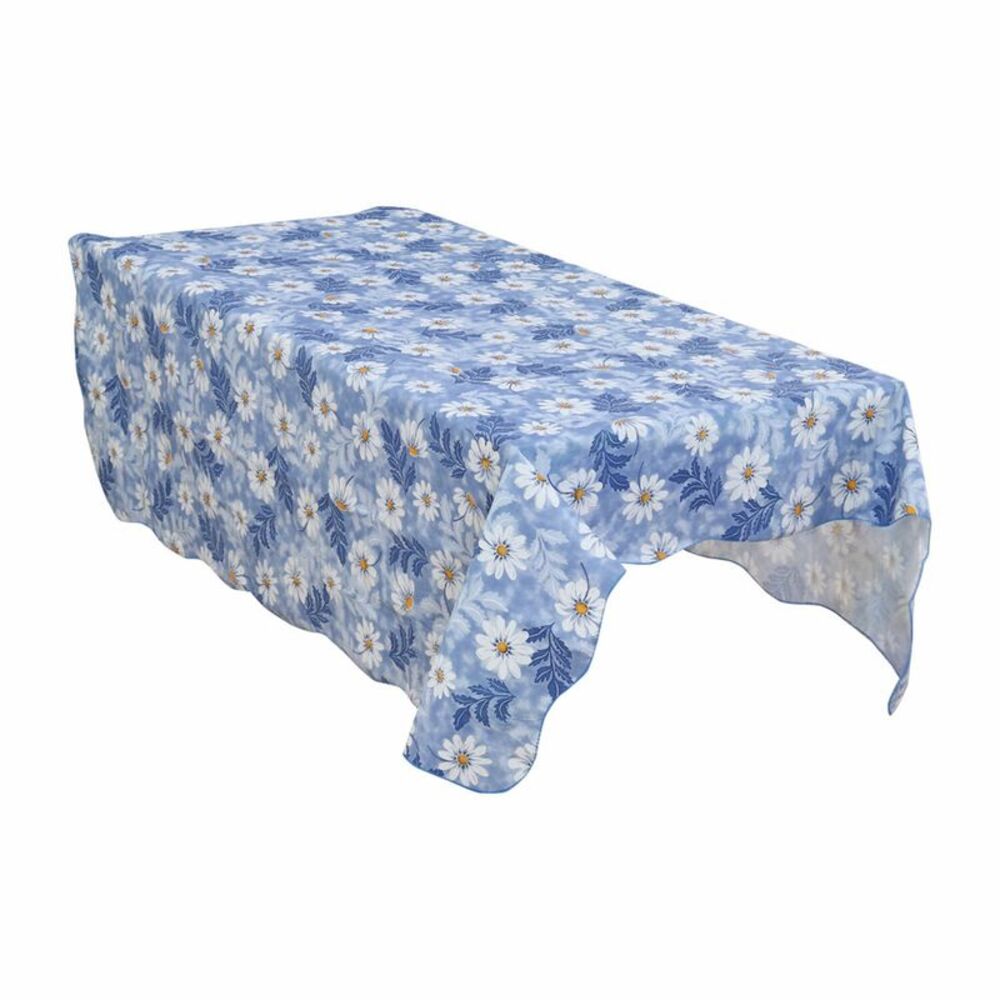 Vinyl Plastic Round Tablecloth Daisy Pattern Waterproof Table Cover 35 x 35 Inch